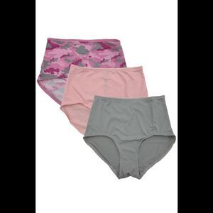 Rhonda Shear 3-pack Smoothing Brief Pink Camo/Light Gray/Light Pink -